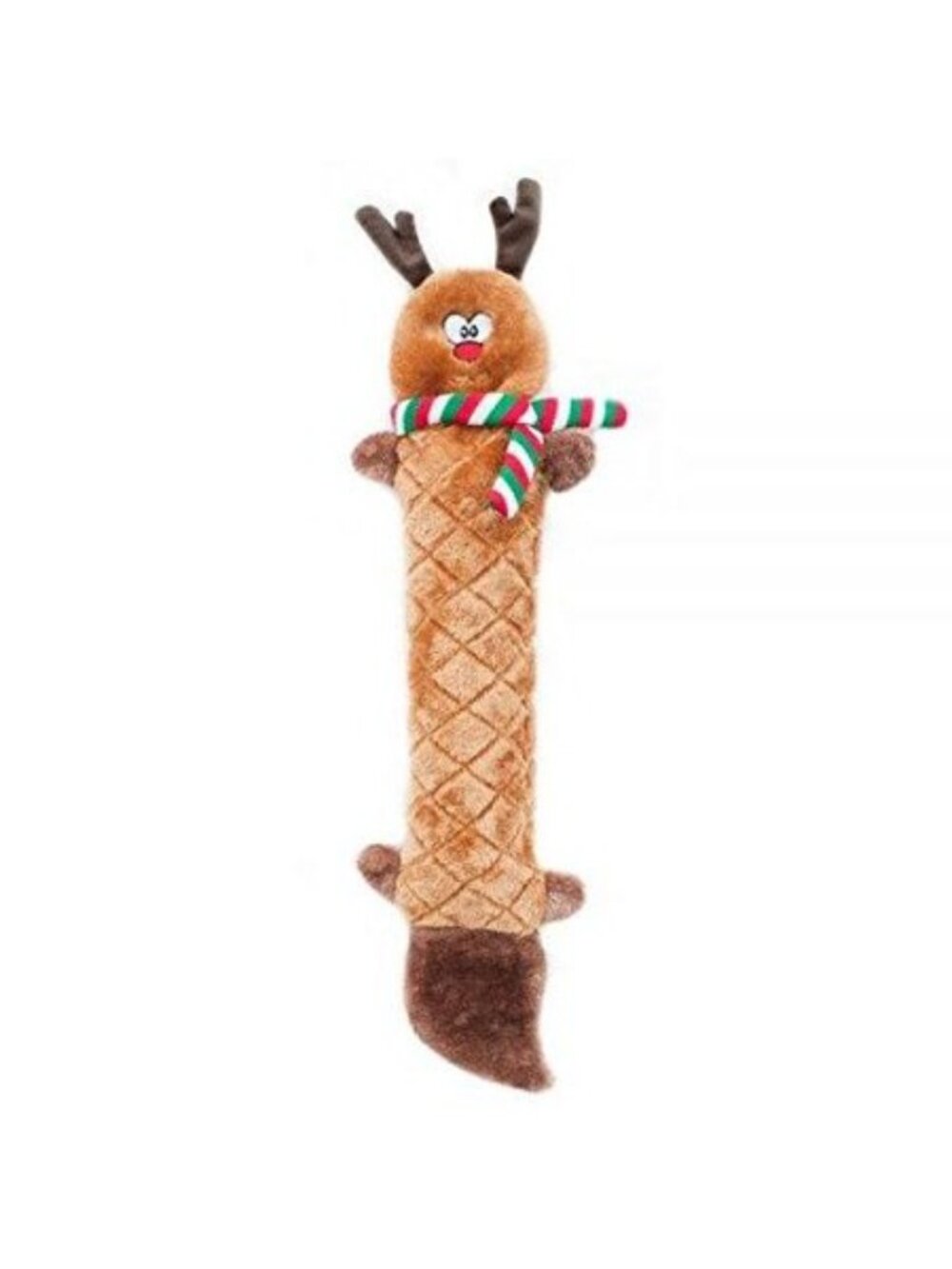 ZippyPaws - Jigglerz Holiday Tough No Stuffing Squeaky Plush Dog Toy with Crinkl